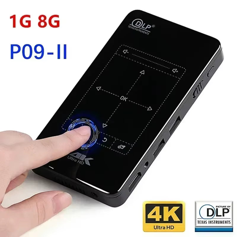 P09-II Portable DLP Mini Pocket Projector Android 9.0 2GB 32GB Home Beamer Support 4K Decoding for Home Theater Video Proyector