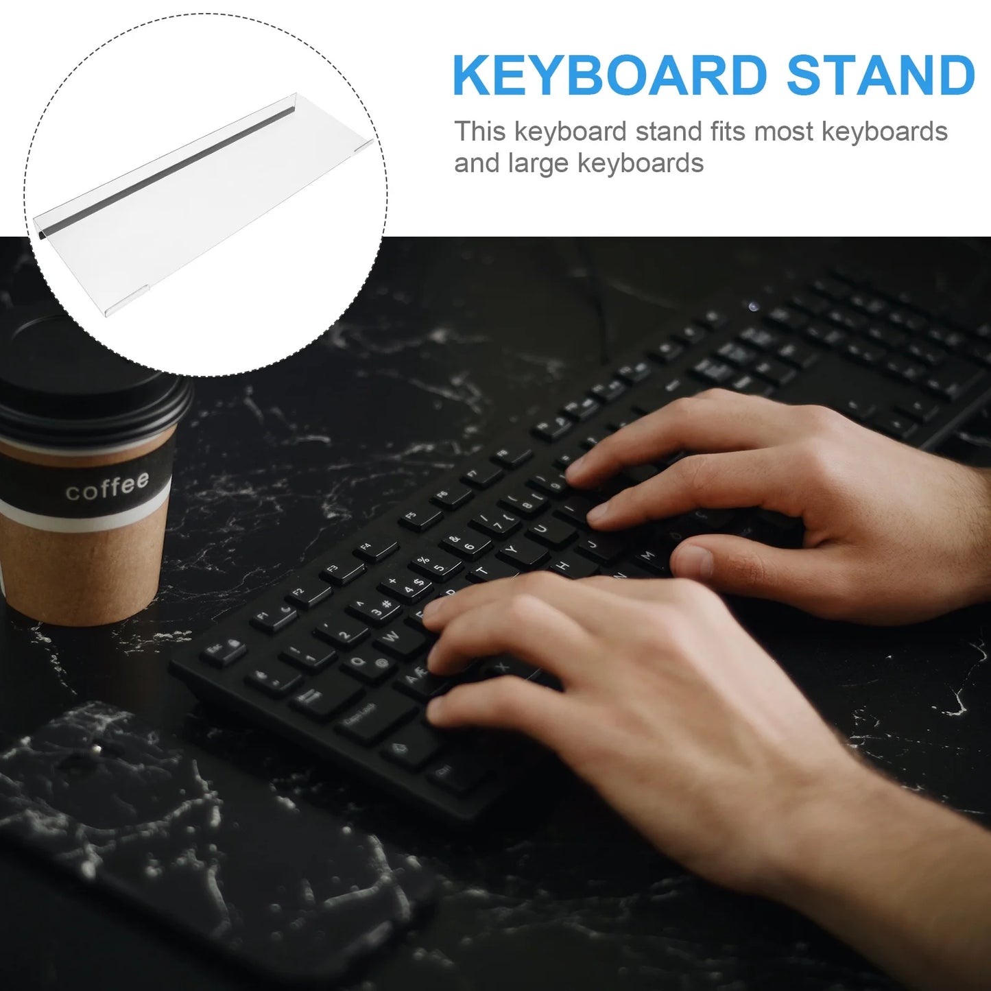 Keyboard Riser Stand Desktop Mouse Clear Adjustable Tray Acrylic Computer Pc Tilting Lifter Desk Holder Platforms